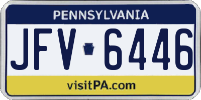 PA license plate JFV6446