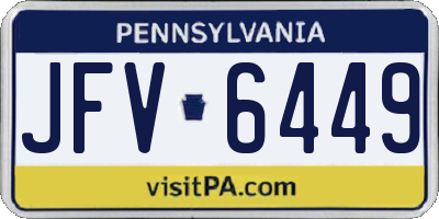 PA license plate JFV6449