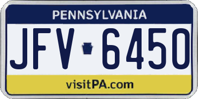 PA license plate JFV6450