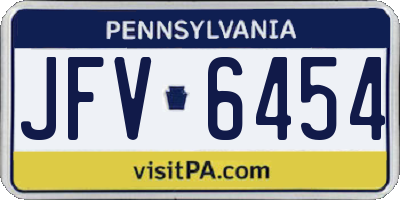 PA license plate JFV6454