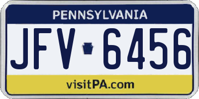 PA license plate JFV6456