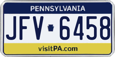 PA license plate JFV6458