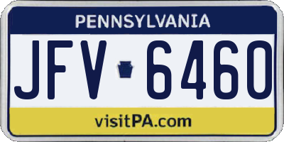 PA license plate JFV6460