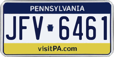PA license plate JFV6461