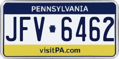 PA license plate JFV6462