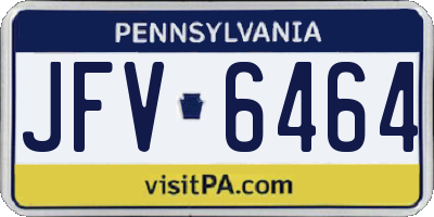 PA license plate JFV6464