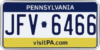 PA license plate JFV6466