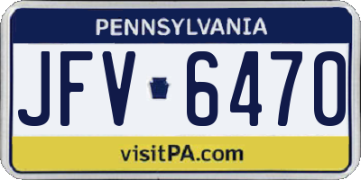 PA license plate JFV6470