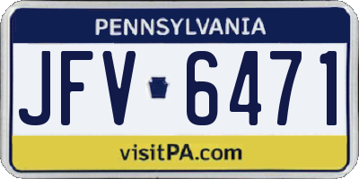 PA license plate JFV6471
