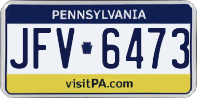 PA license plate JFV6473