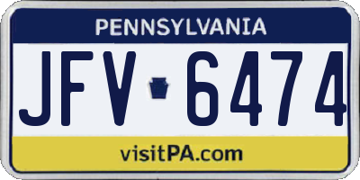 PA license plate JFV6474