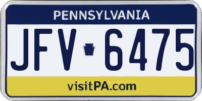 PA license plate JFV6475