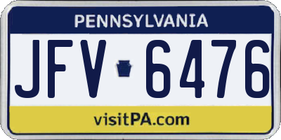 PA license plate JFV6476