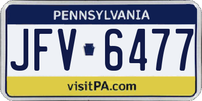 PA license plate JFV6477