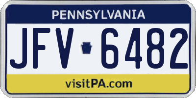 PA license plate JFV6482
