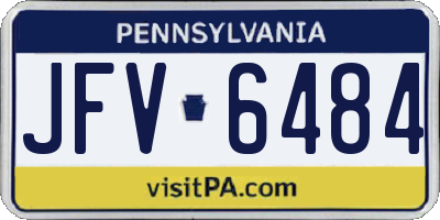 PA license plate JFV6484