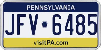 PA license plate JFV6485