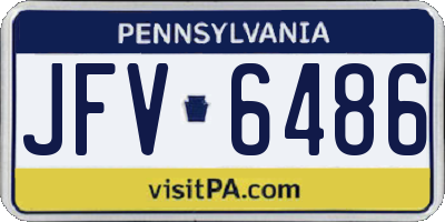 PA license plate JFV6486