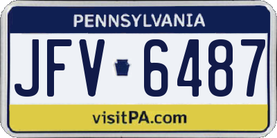 PA license plate JFV6487