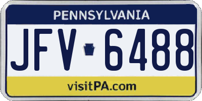 PA license plate JFV6488