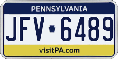 PA license plate JFV6489