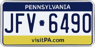 PA license plate JFV6490