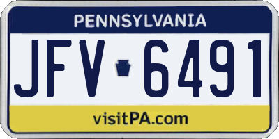 PA license plate JFV6491