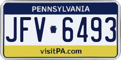 PA license plate JFV6493
