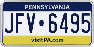PA license plate JFV6495