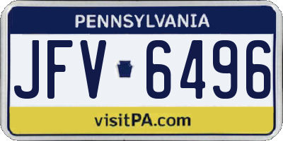 PA license plate JFV6496