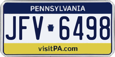 PA license plate JFV6498