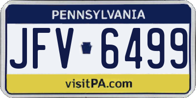 PA license plate JFV6499