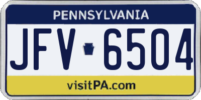 PA license plate JFV6504