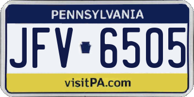 PA license plate JFV6505