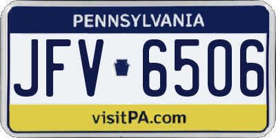 PA license plate JFV6506