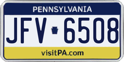 PA license plate JFV6508