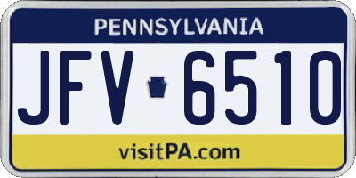 PA license plate JFV6510