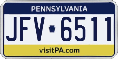 PA license plate JFV6511