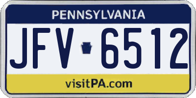 PA license plate JFV6512