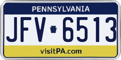 PA license plate JFV6513