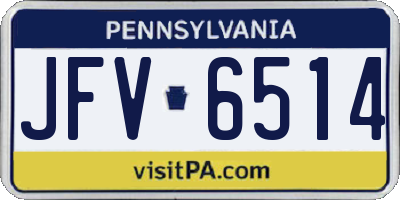 PA license plate JFV6514