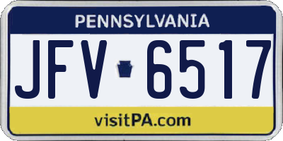 PA license plate JFV6517