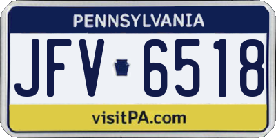PA license plate JFV6518
