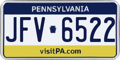 PA license plate JFV6522