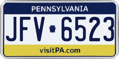PA license plate JFV6523