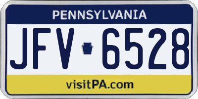 PA license plate JFV6528