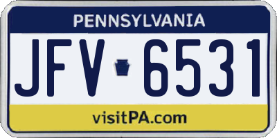 PA license plate JFV6531