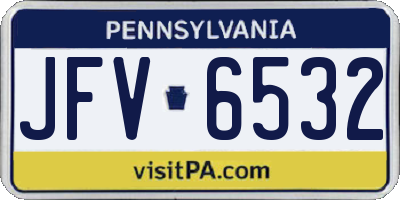 PA license plate JFV6532