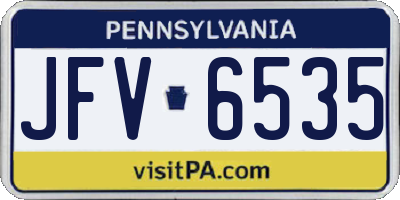 PA license plate JFV6535