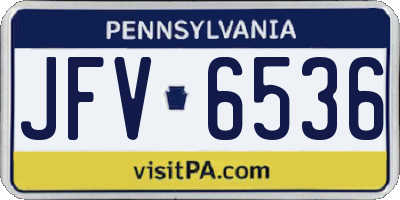 PA license plate JFV6536